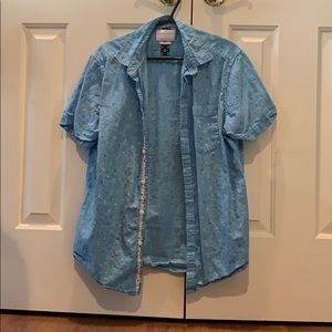 Denim & Flower Short Sleeve Button Down